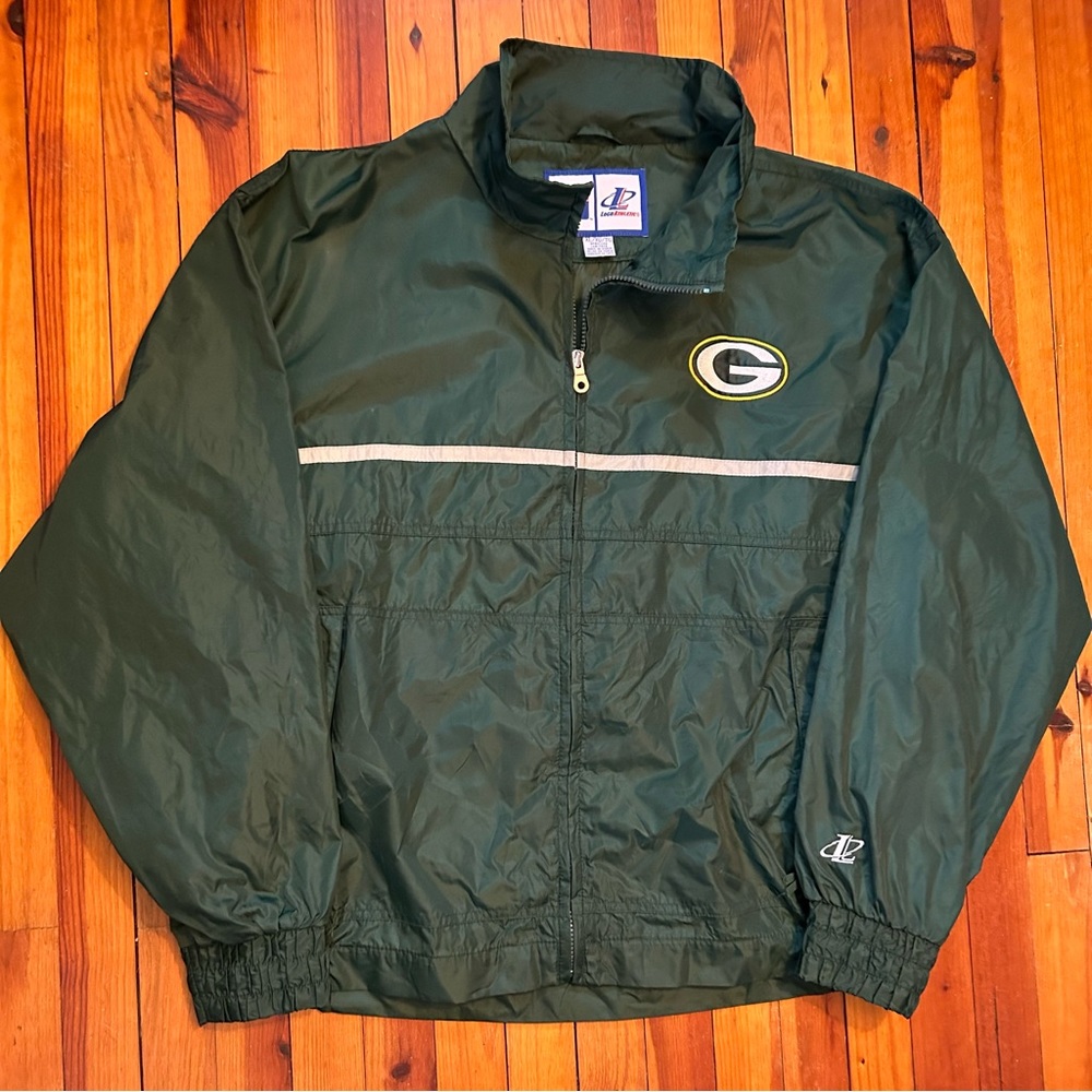 Vintage 90s Green Bay Packers Windbreaker Jacket Full-Zip